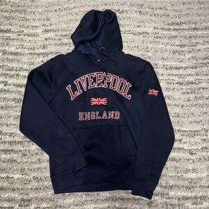 Liverpool Blue and Red Sweater with Bold Lettering